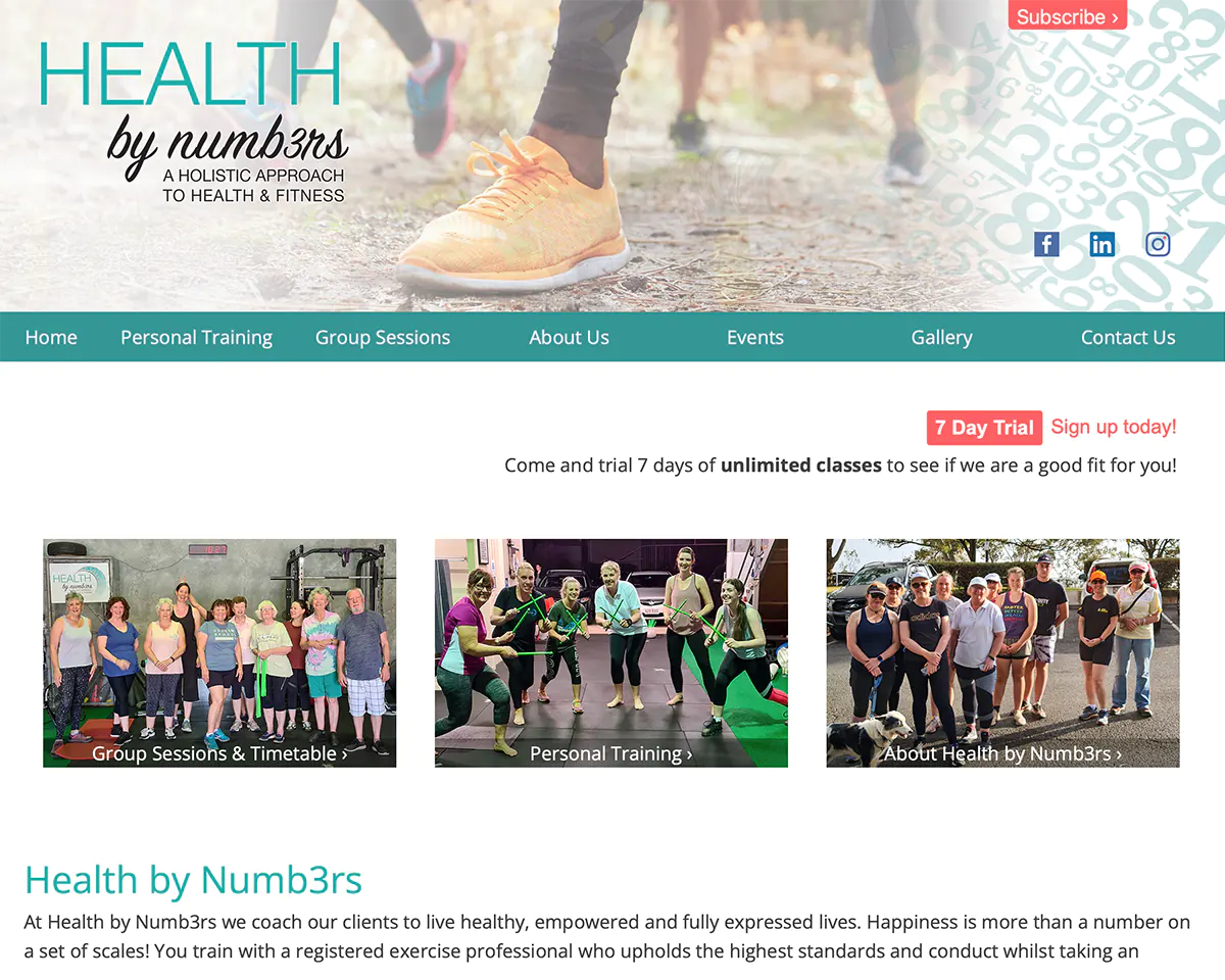 Health By Numb3rs web site screen shot